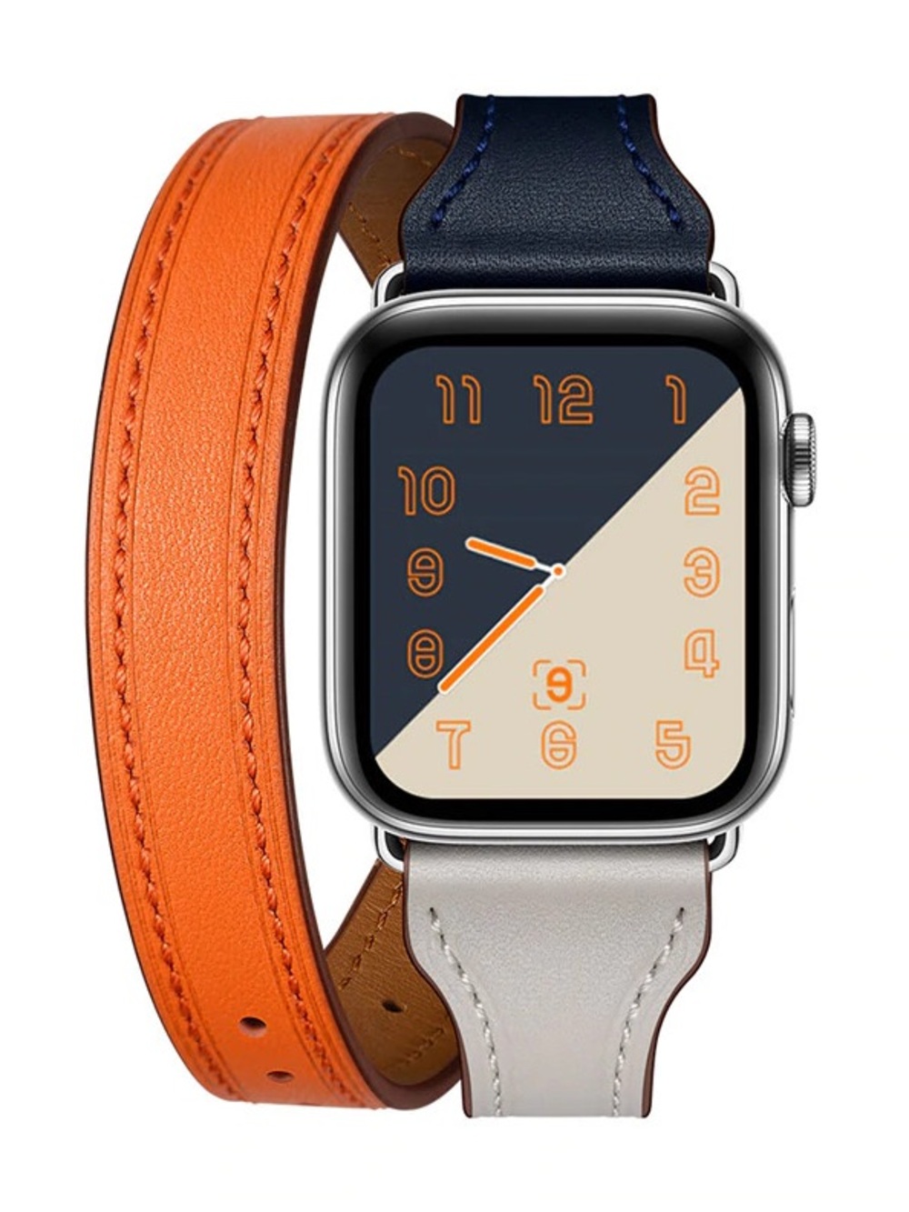 Apple Hermès Watch with Orange Hermès Leather Band and Mint Green Sport Strap - Picture 3 of 3